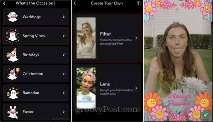 Snapchat filter create leases lease proceed vibes groovypost How to impress Snapchat friends with a two-filter combo