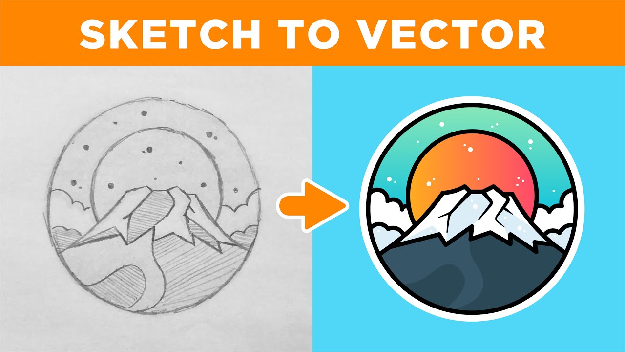 Adobe Illustrator Tutorial Create a Vector Logo from a Sketch HD YouTube