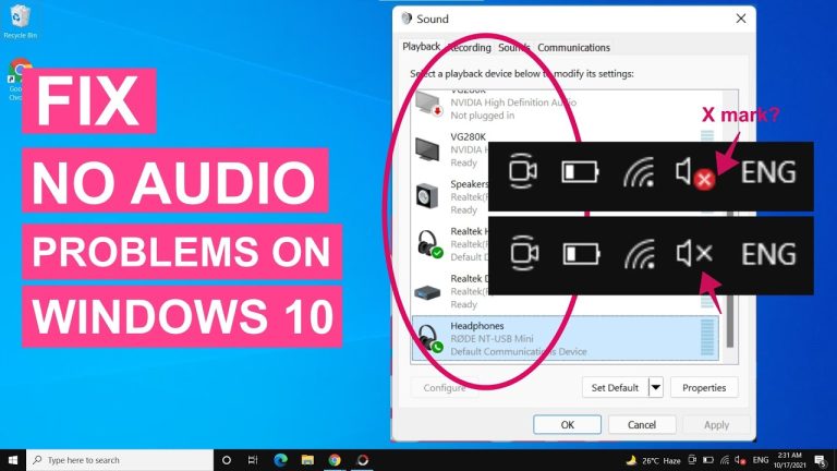 How to Fix Sound or Audio Problems on Windows 10 Audio Problems