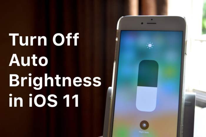 How to switch off Auto Brightness in iOS 11