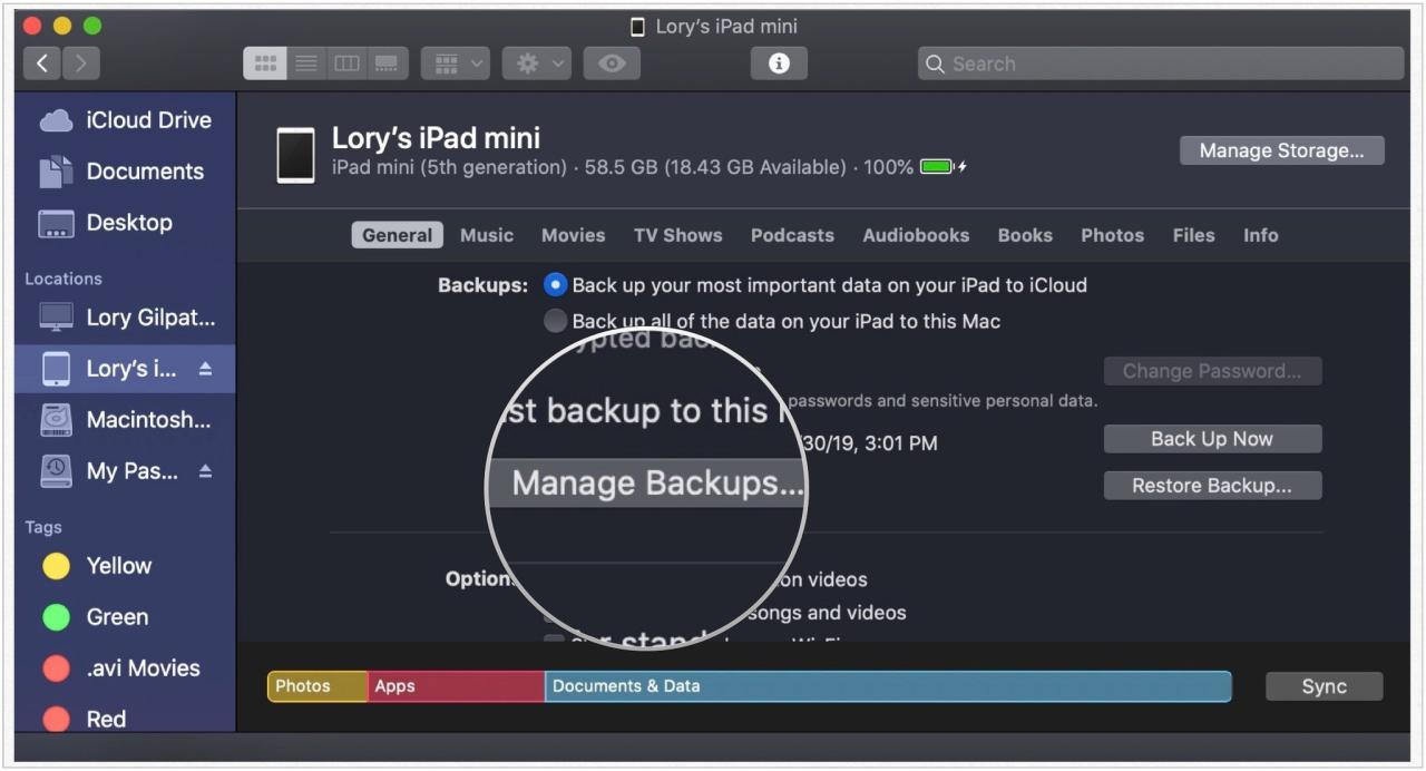 Iphone backups drive hard external ipad manage move imore tab general click How to back up your iPhone or iPad to an external drive