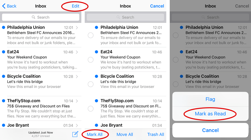 Mark read mac emails iphone mail ipad tutorials