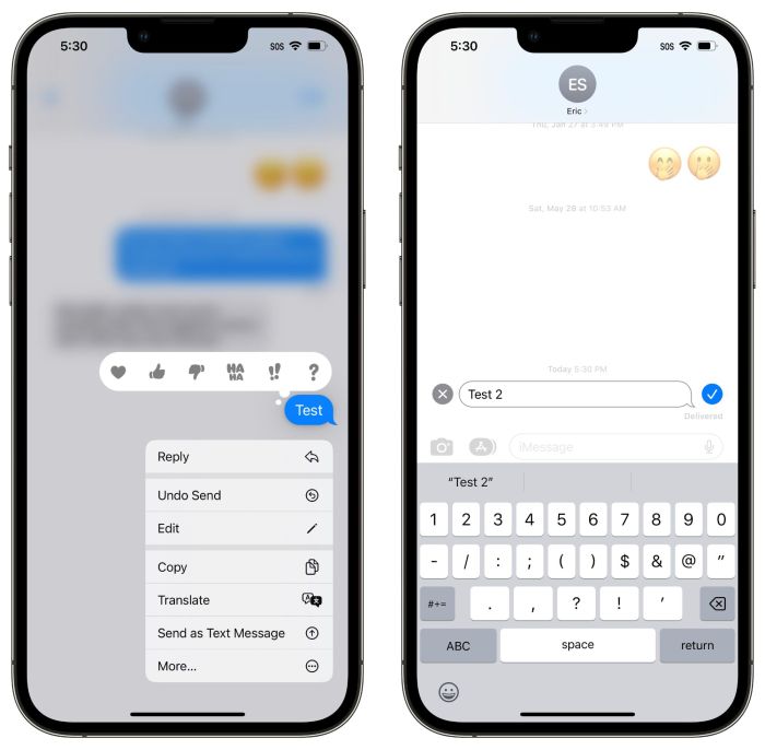 How to edit and unsend messages in iOS 16