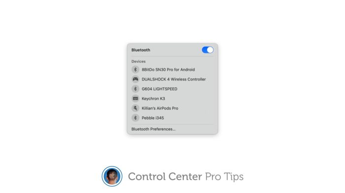 Easily manage Bluetooth devices inside Control Center