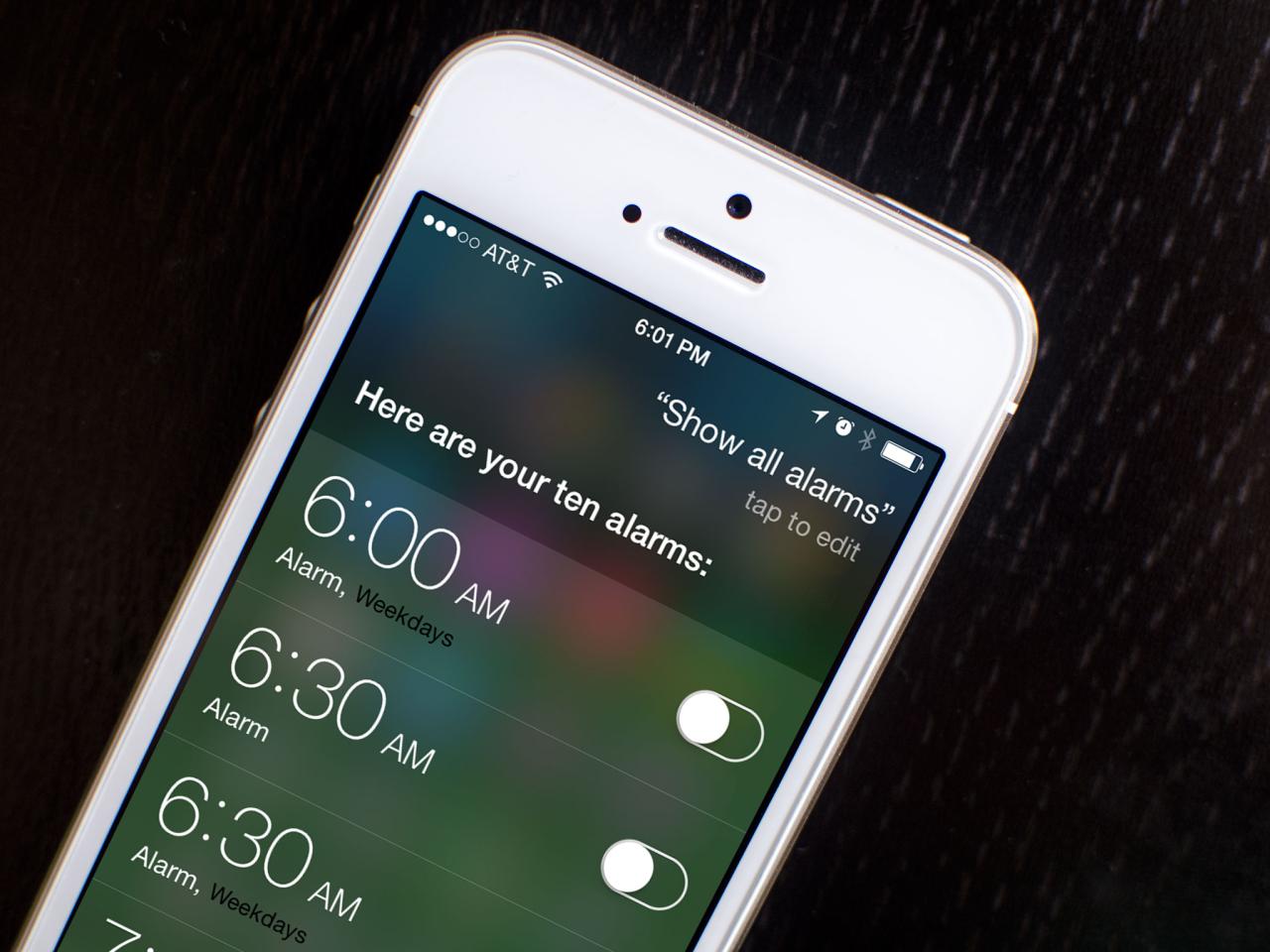 Set alarms siri edit using alarm delete slightly complex too