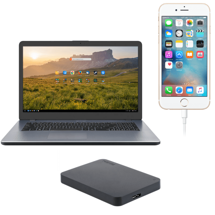 Transfer iphone external drive hard ipad easily