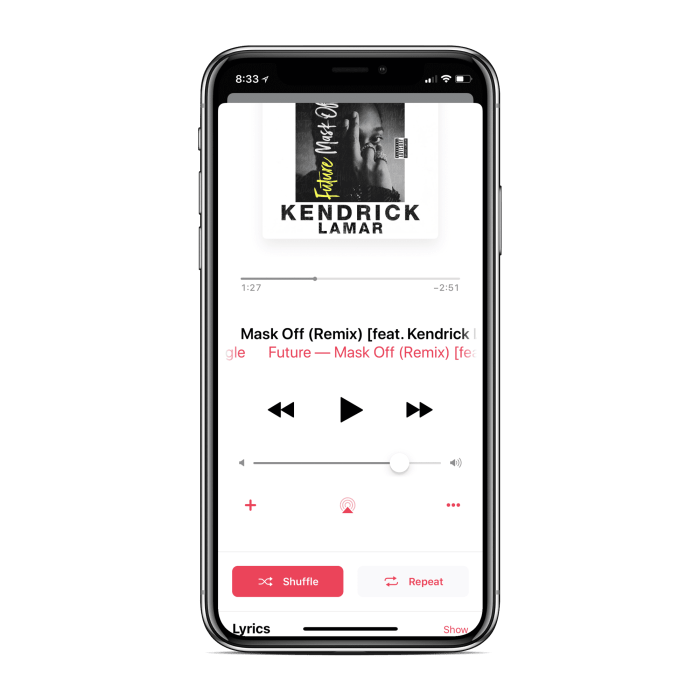 How to repeat and shuffle songs in iOS 13