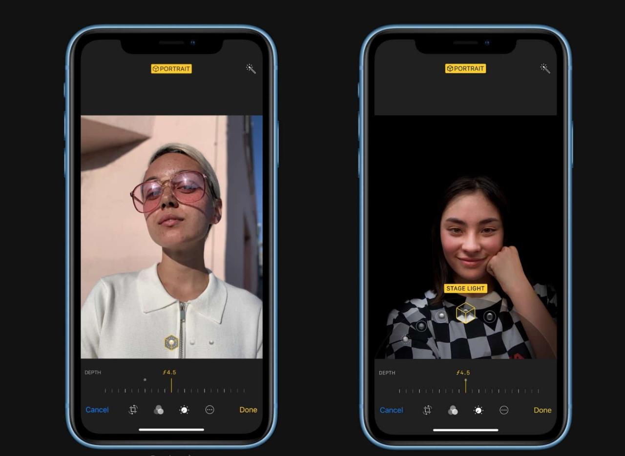 How to change background blur in iPhone XS and XR photos