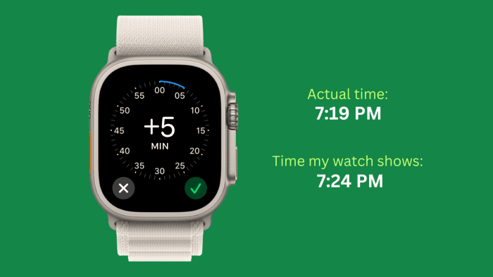 Pro Tip: Set your Apple Watch time a few minutes ahead