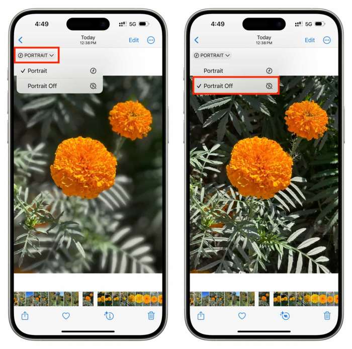 How to change background blur in iPhone XS and XR photos