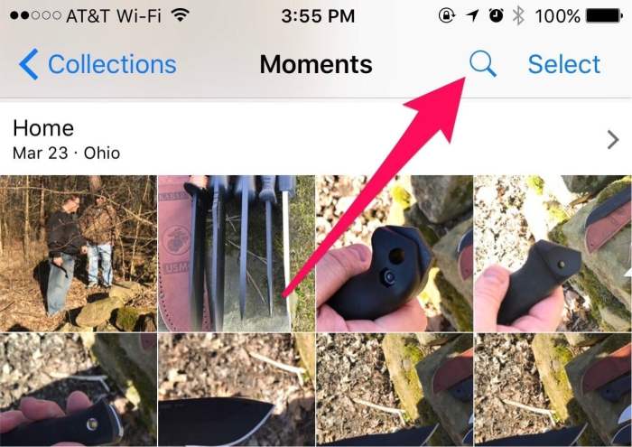 The quickest way to find images with iOS 9