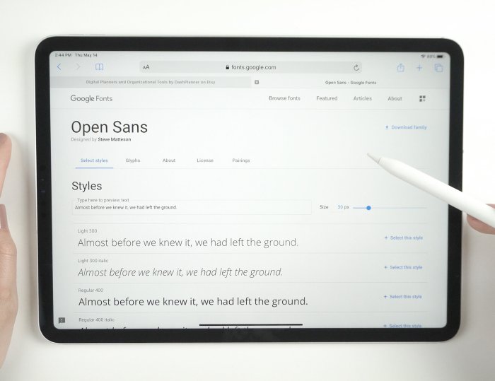 How to add fonts to an iPad