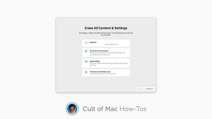 How to easily erase all content and settings in macOS Monterey