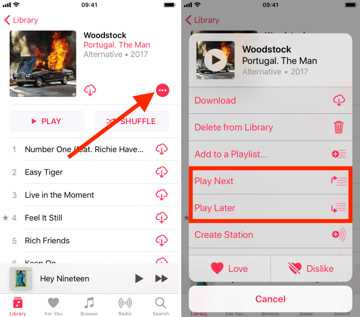 How to quickly queue songs on Apple Music and clear the queue