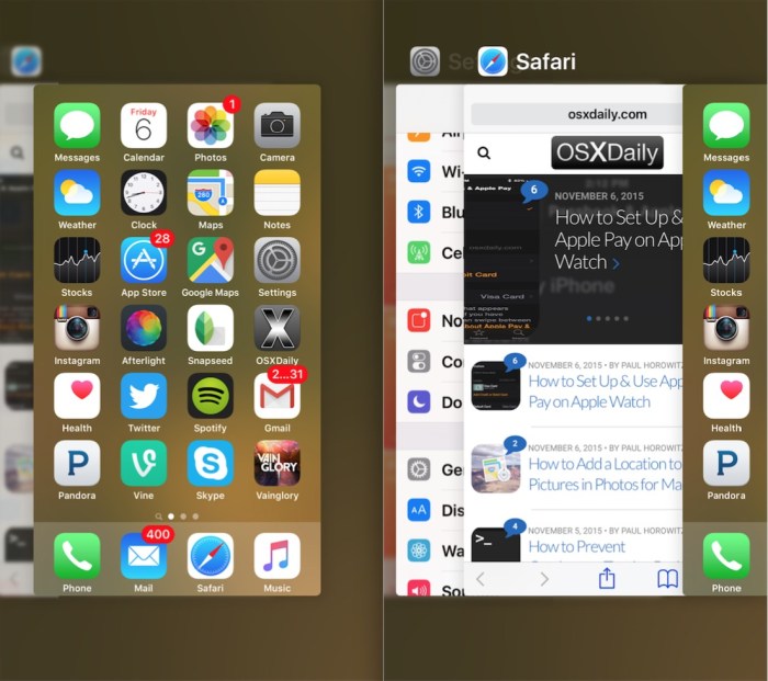 How to open the app switcher using 3D Touch on iPhone