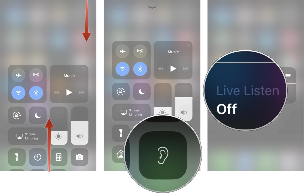 Activate Live Listen for AirPods inside Control Center