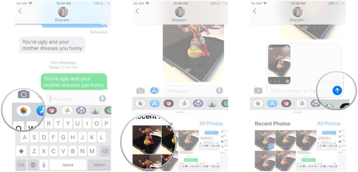 How to iMessage a photo with just one tap