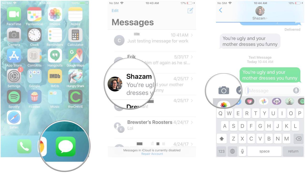 How to iMessage a photo with just one tap