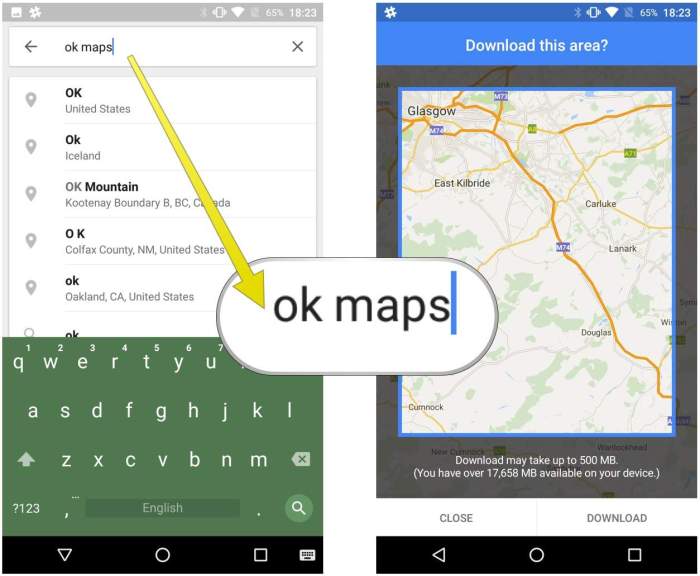 Offline maps use android google