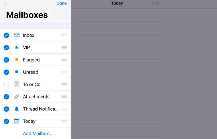 IOS Mail filters quickly tame overflowing mailboxes