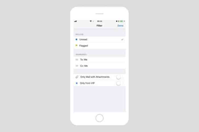 IOS Mail filters quickly tame overflowing mailboxes
