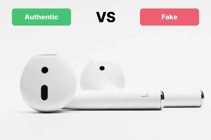 Airpods counterfeit spotting case difference between