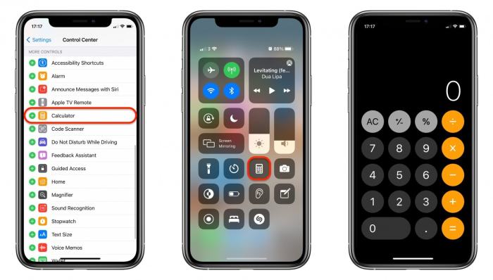 Make iPhone’s Calculator app easy to access with Control Center