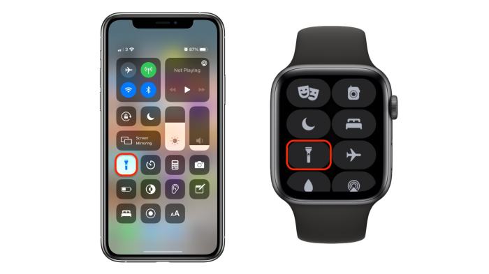 Activate your iPhone, iPad or Apple Watch flashlight from Control Center