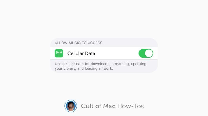 How to enable Apple Music streaming over a cellular connection