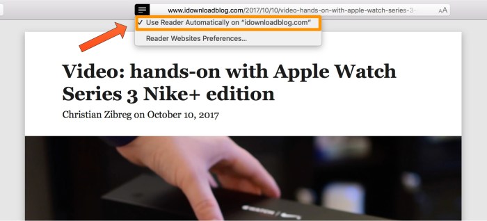 Automatically make websites faster, easier to read in Safari