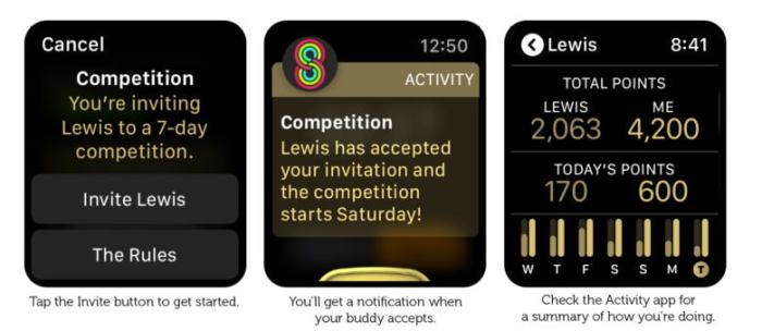 Apple competition activity watchos complete start tap